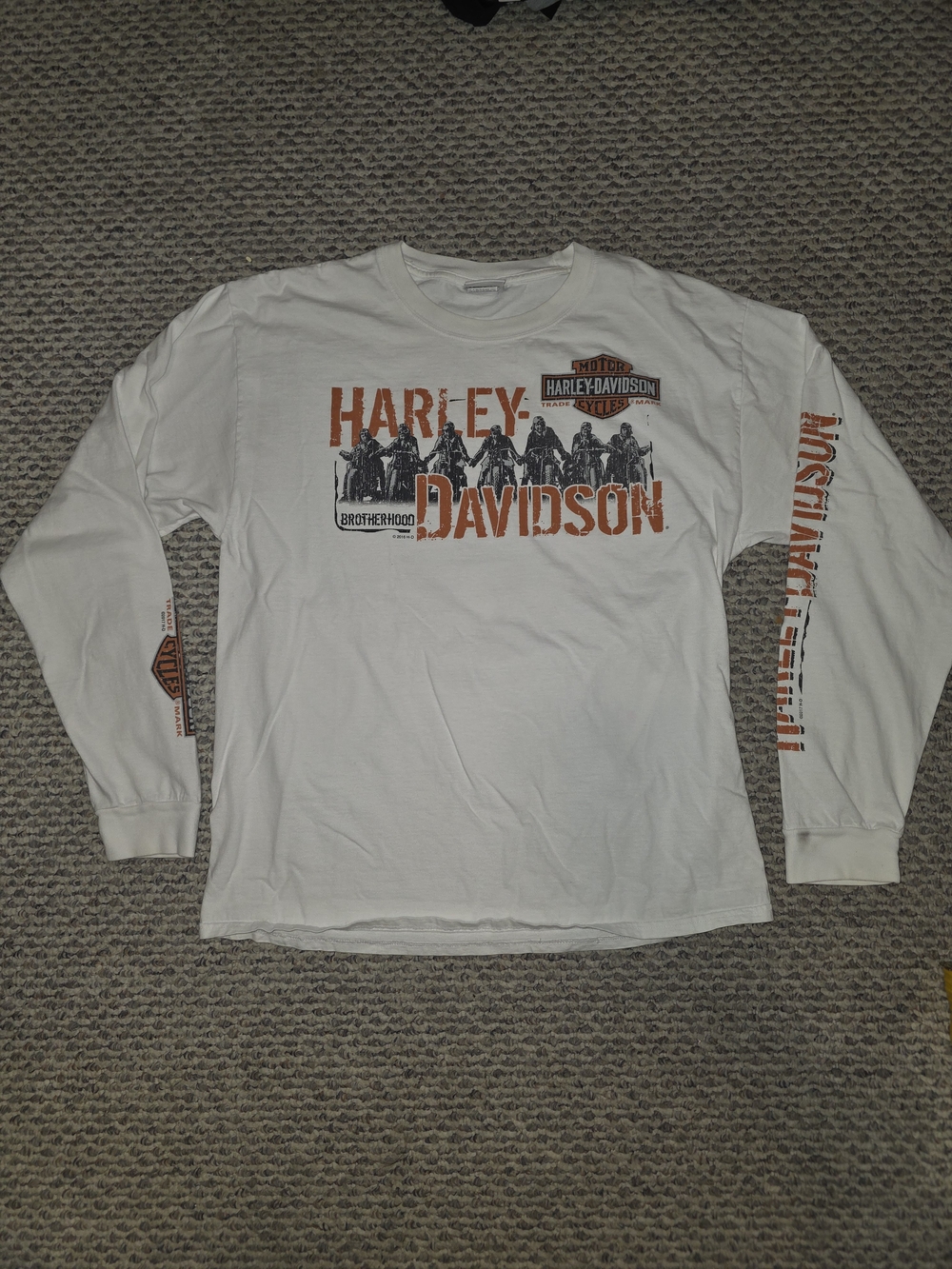 Harley-Davidson Men's White Long Sleeve Graphic T-Shirt